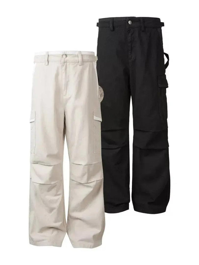 Pleated Wide Leg Cargo Pants