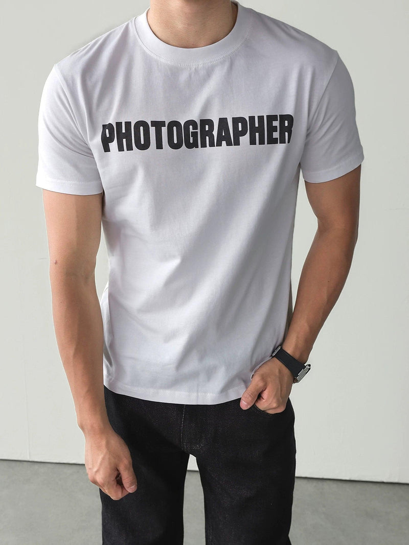 Washed Graphic Letter T-Shirt