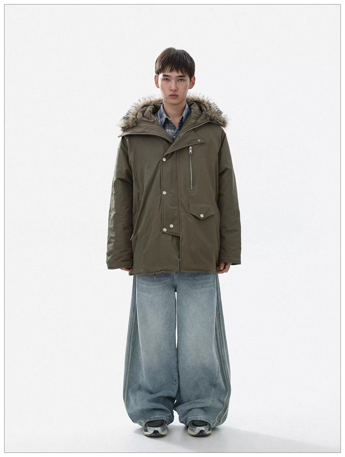 Fur Hooded Utility Jacket