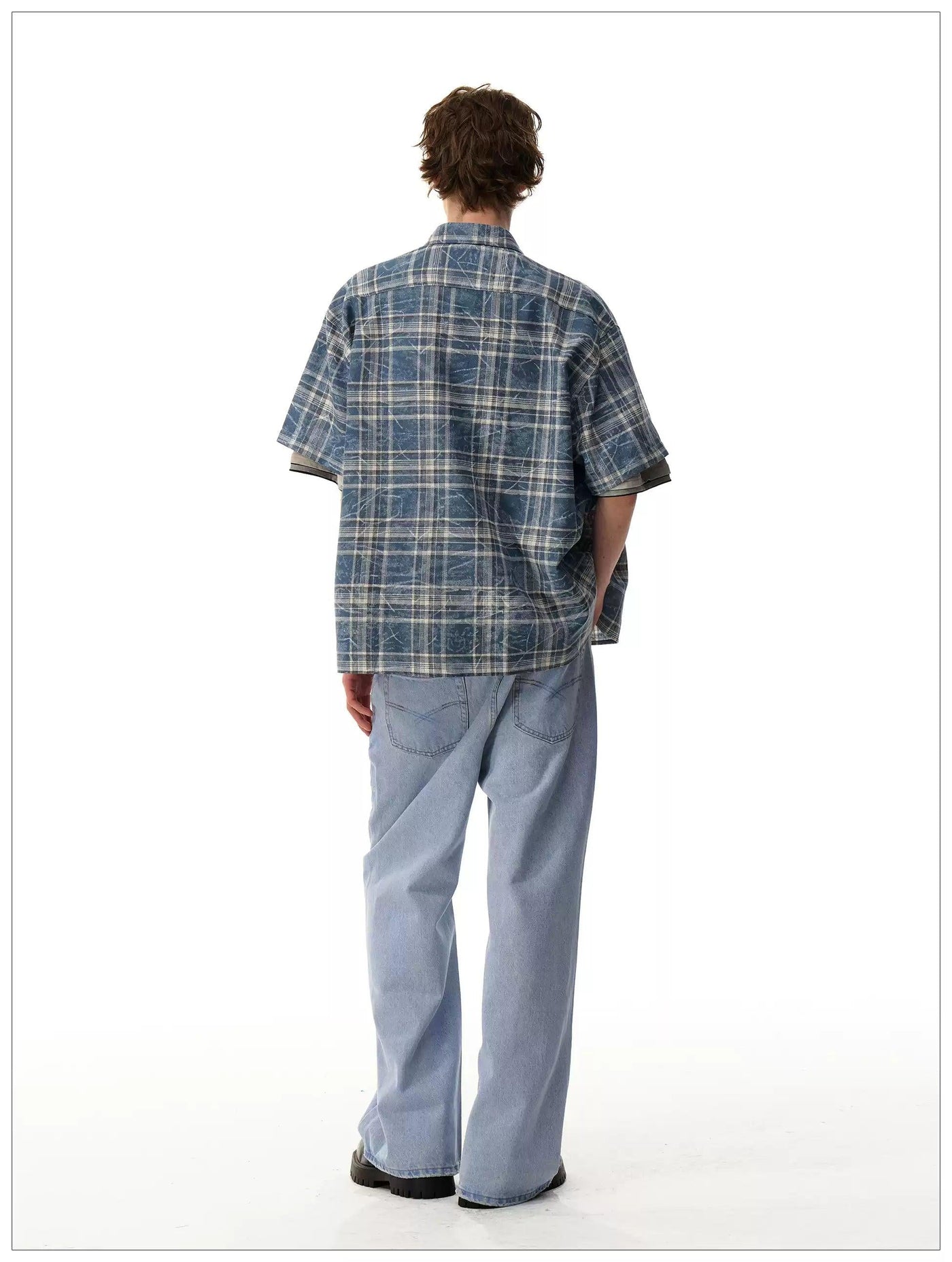 Abstract Lines Checkered Shirt