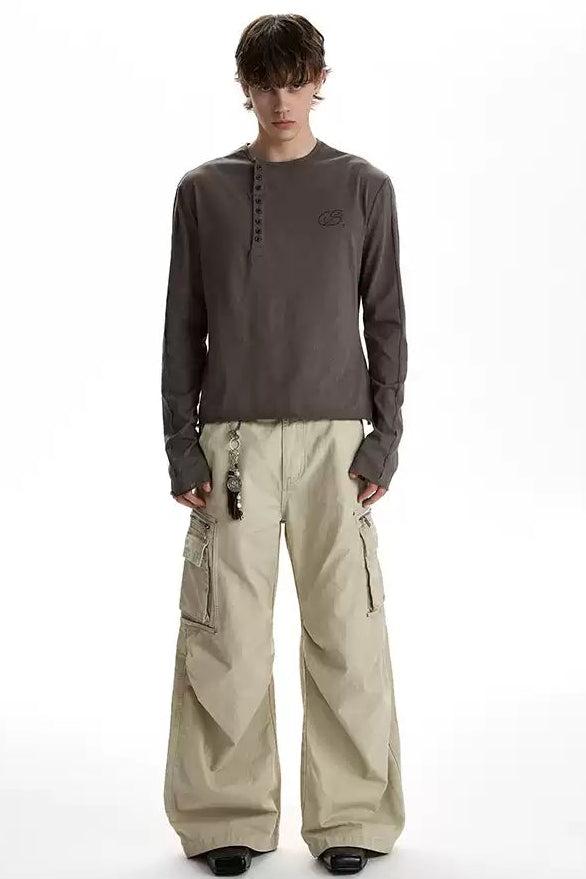 Side Line Buttoned L/S T-Shirt