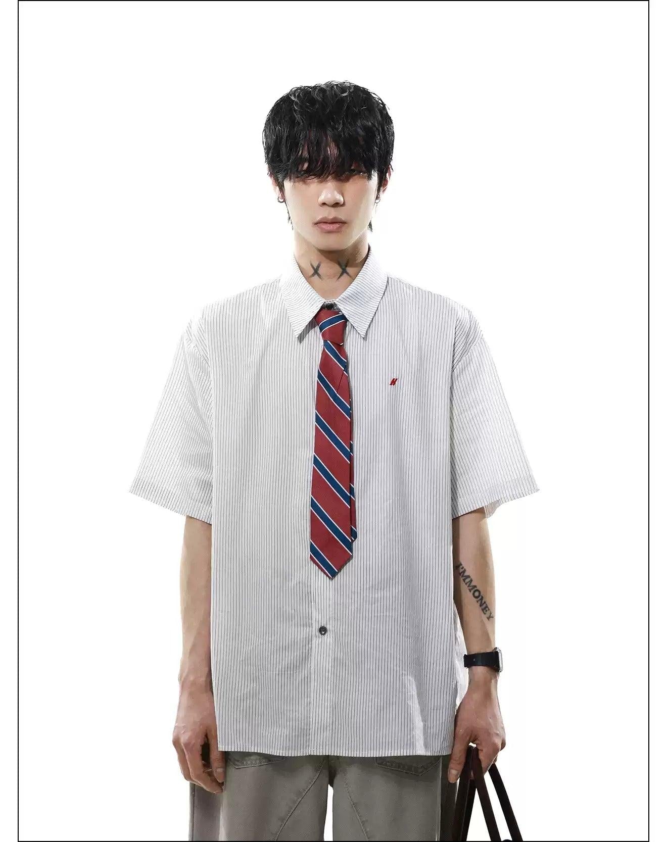 College Tie Striped Shirt