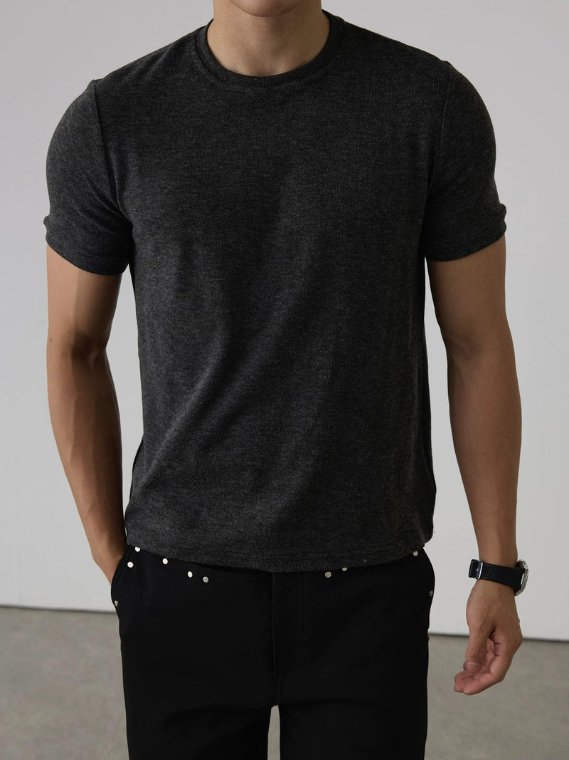 Faded Heathered Structured T-Shirt