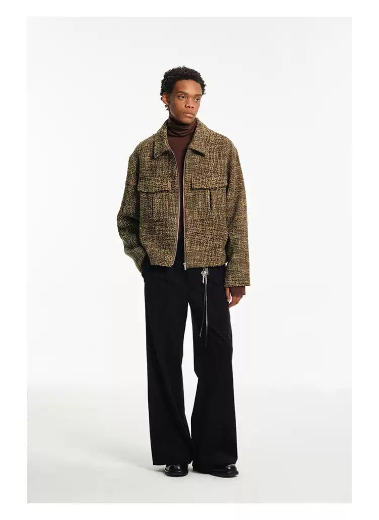 Breast Pocket Textured Boxy Jacket
