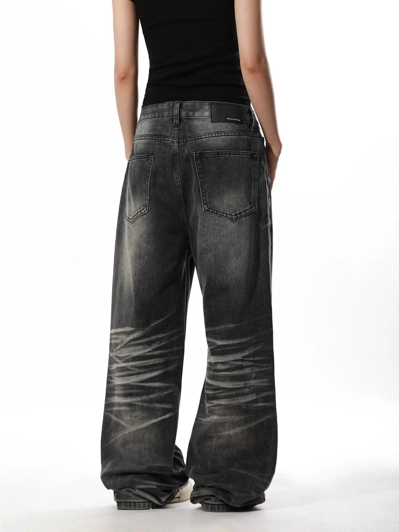 Vintage Distressed Straight Leg Jeans