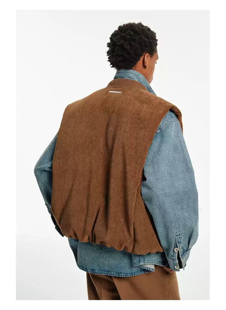 Velvet Textured Down Vest