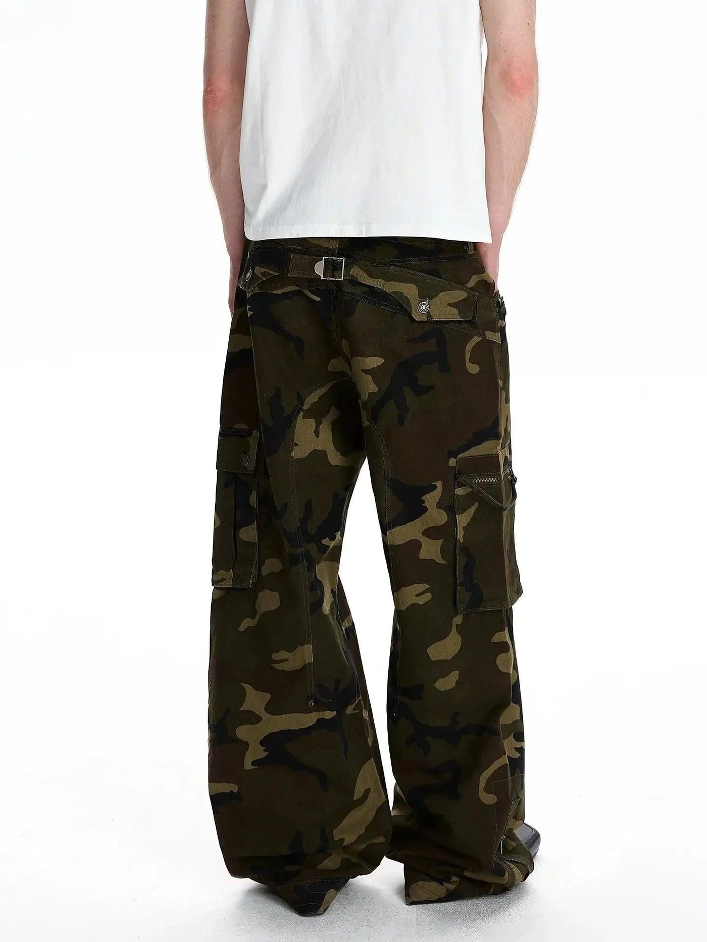 Camo Wide Leg Cargo Pants