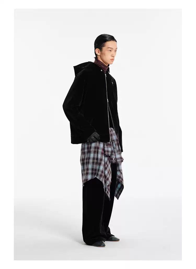 Textured Casual Hooded Jacket