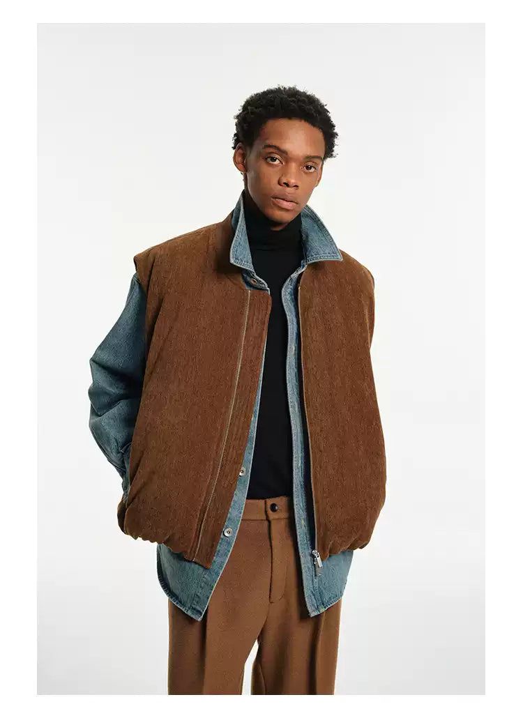 Velvet Textured Down Vest