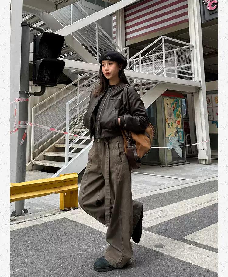 Detachable Belt Tailored Pants