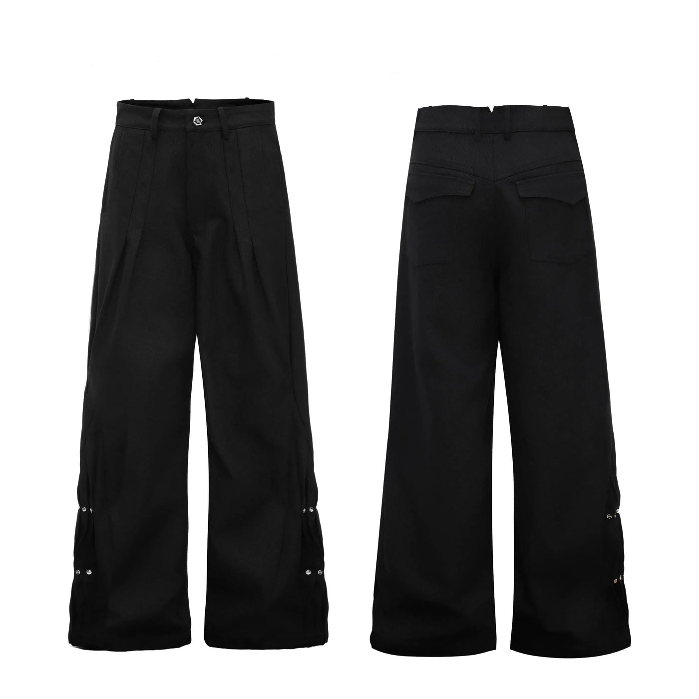 Studded Pleats Flared Pants