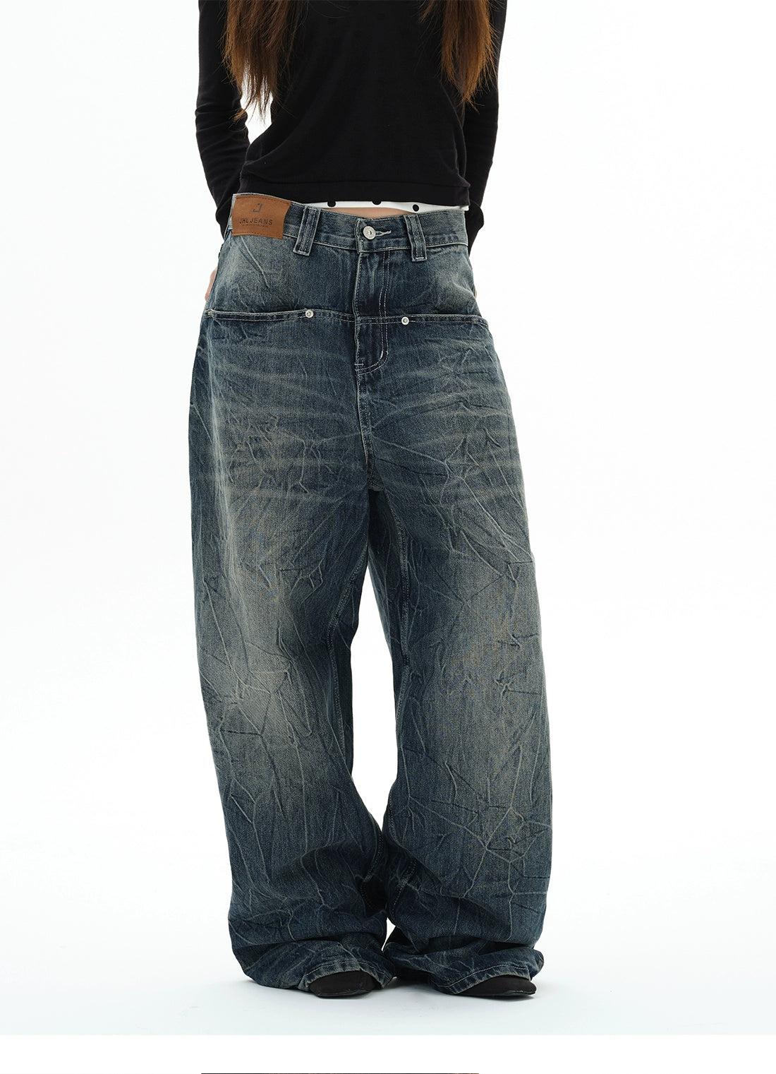 Pocket Detail Lightning Pattern Jeans