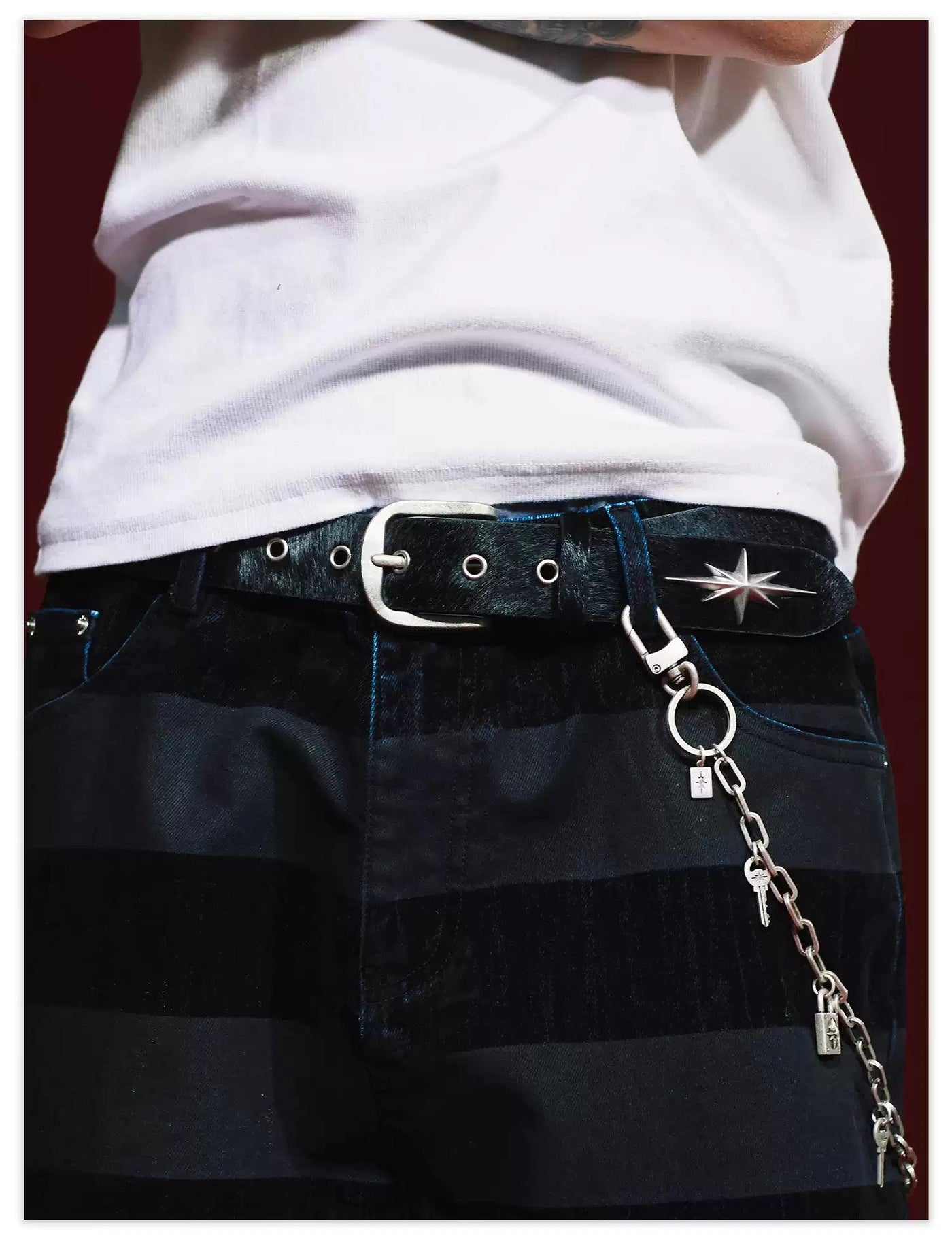 Metal Star Buckle Belt