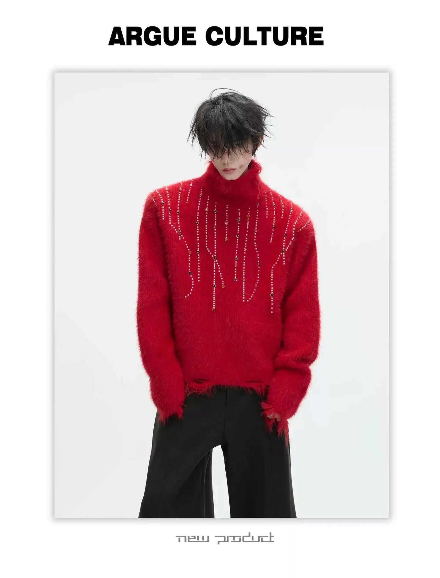 Beaded Lines Cozy Sweater
