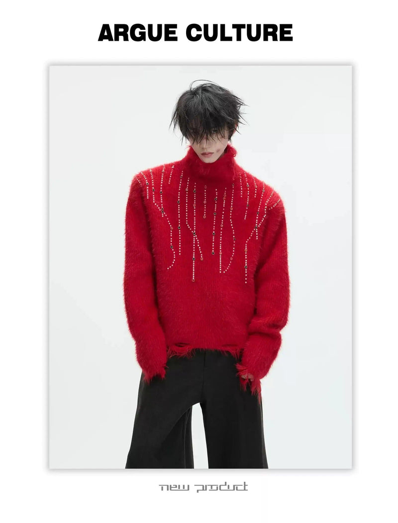 Beaded Lines Cozy Sweater
