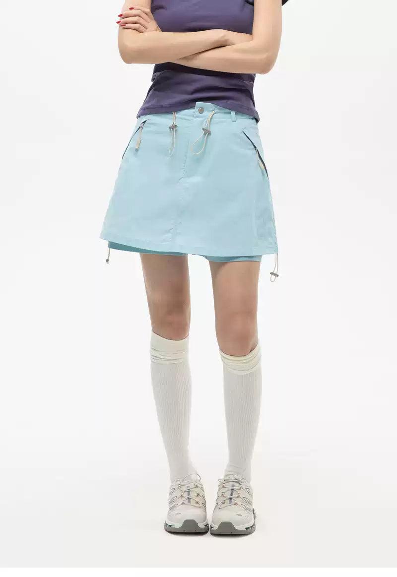 Functional Zipped Pocket Shorts Skirt