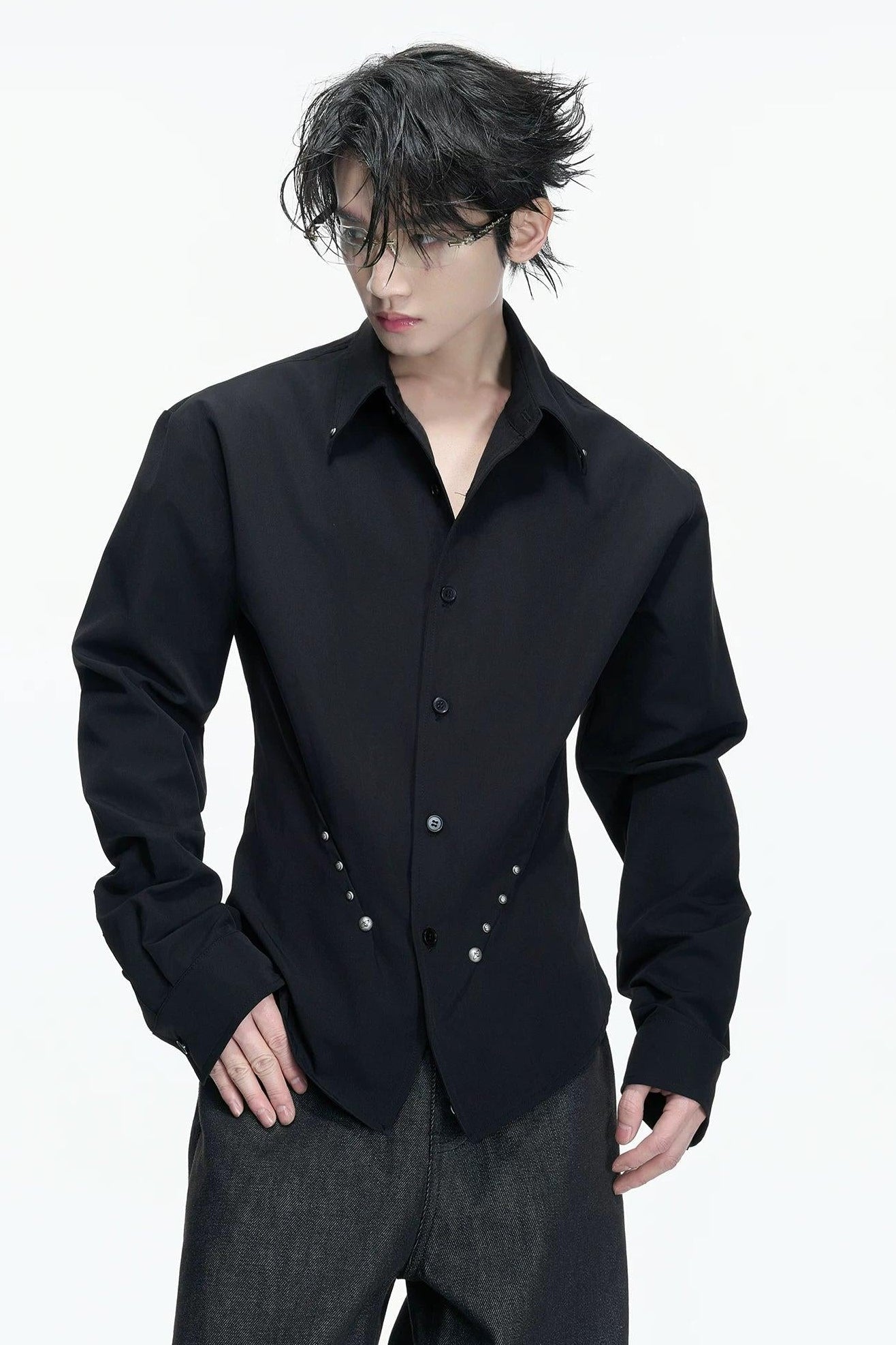 Relaxed Flow Plain Color Shirt