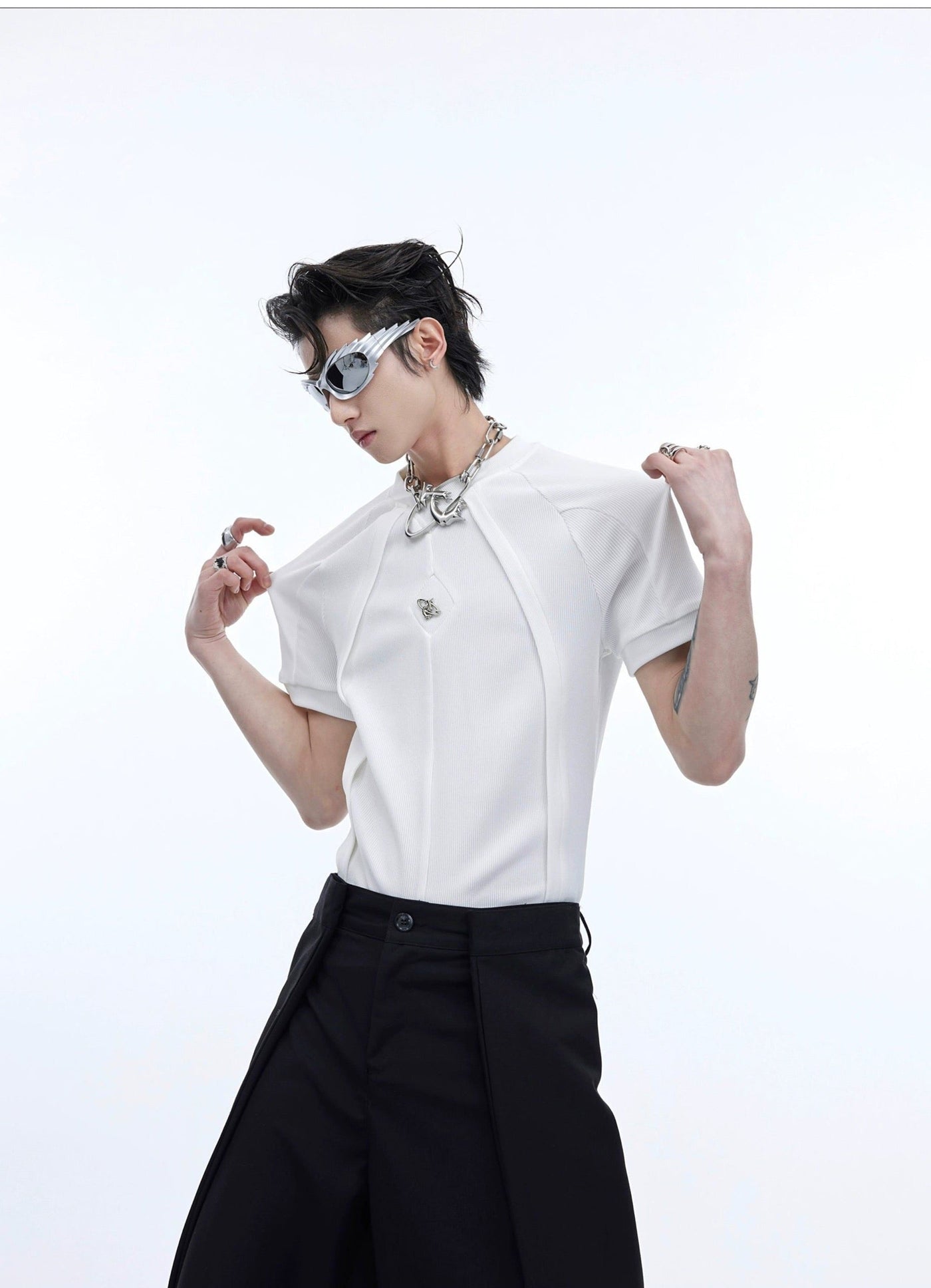 Ribbed and Structured T-Shirt