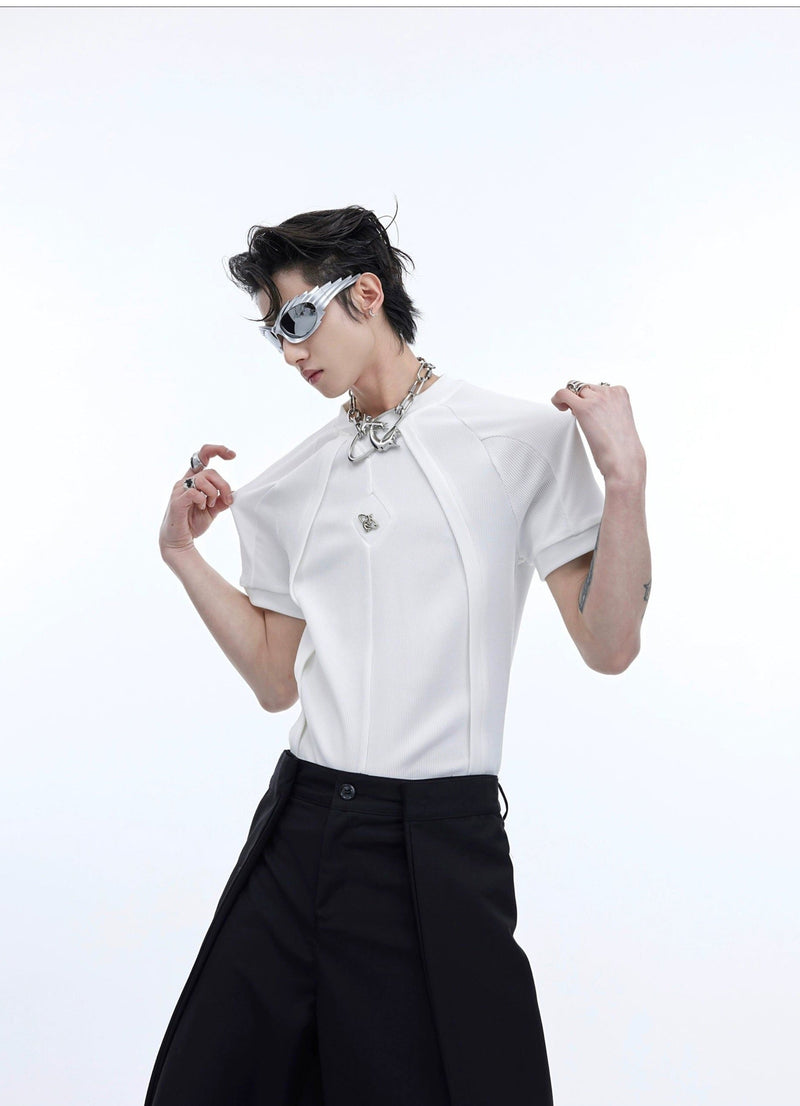 Ribbed and Structured T-Shirt