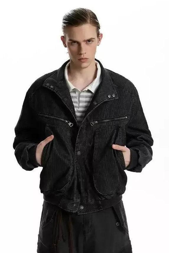 Embossed Big Pockets Denim Jacket