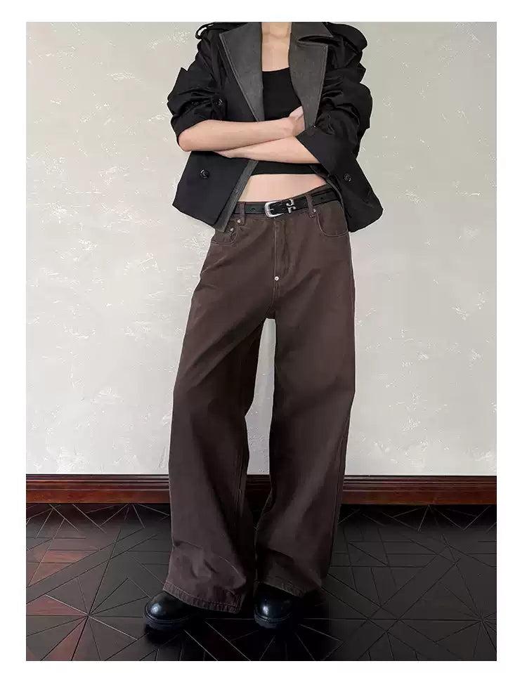 Solid Straight Leg Pants