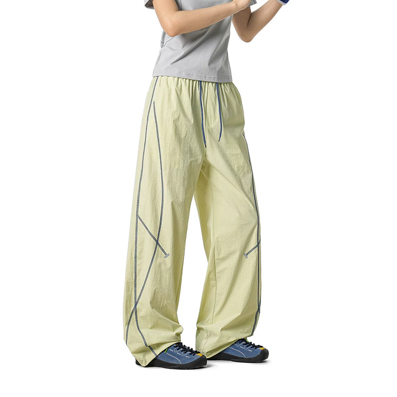 Lightweight Contrast Coverstitched Track Pants