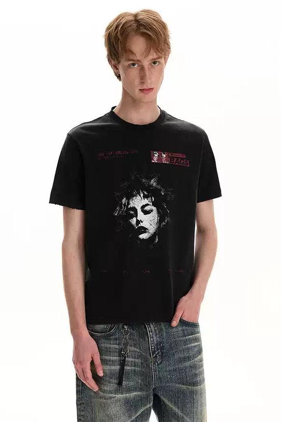 Ink Portrait Print T-Shirt