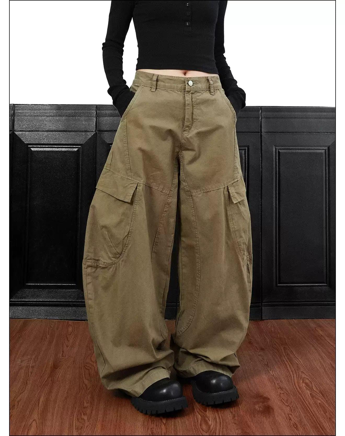 Functional Pocket Wide Cargo Pants