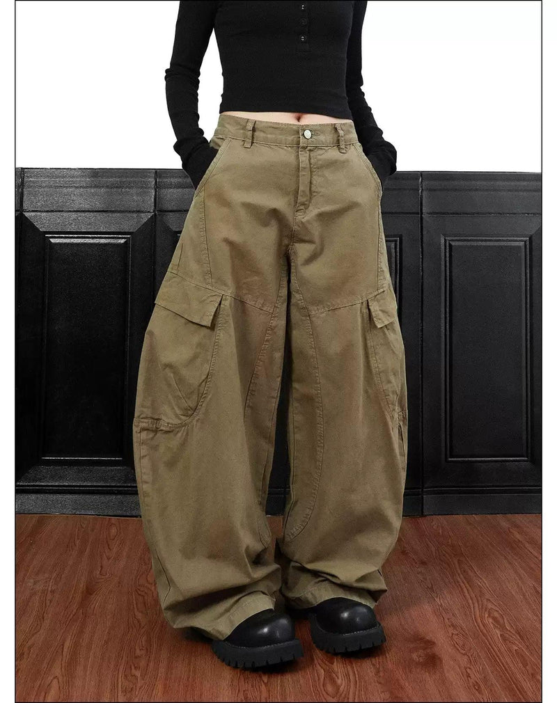 Functional Pocket Wide Cargo Pants
