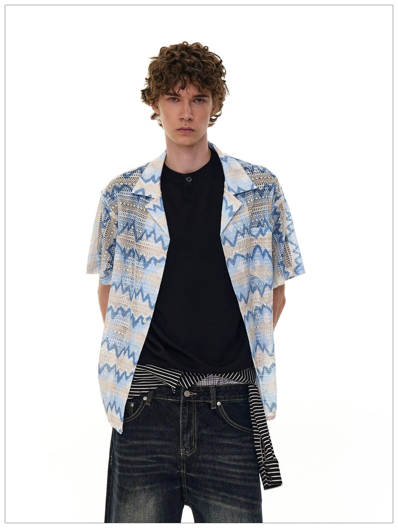 Zigzag Pattern Knit Shirt