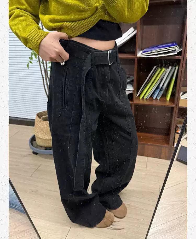 Detachable Belt Tailored Pants