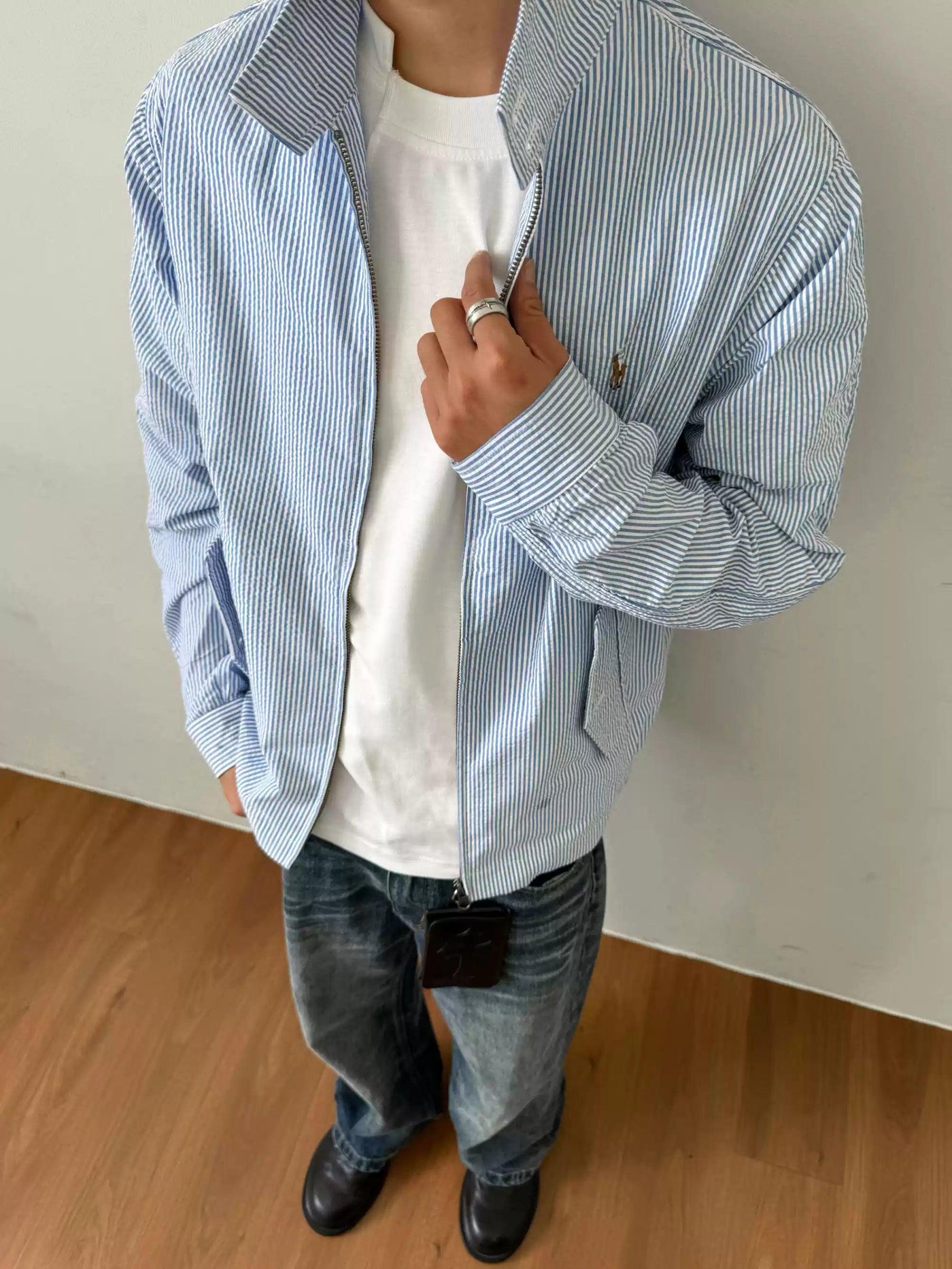 Vertical Striped Clean Fit Jacket