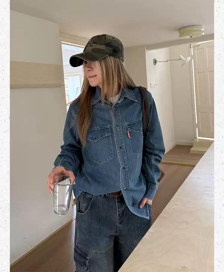 Buttoned Long Sleeves Denim Shirt