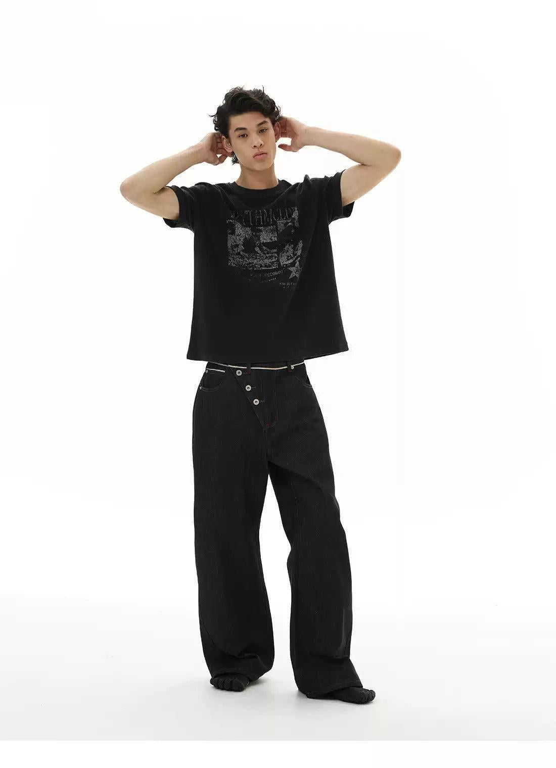 Graphic Print Ribbed T-Shirt