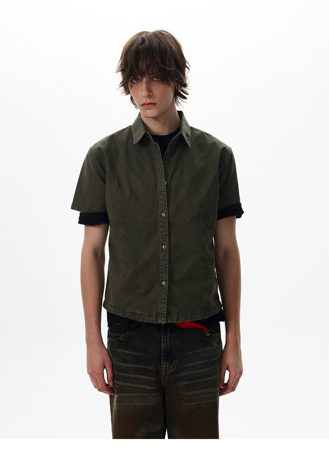 Washed Short Denim Shirt