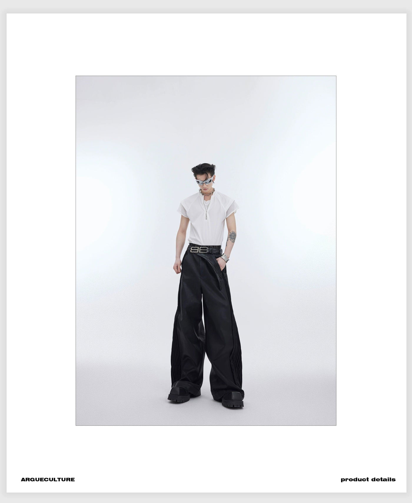 Mesh Sleeve Half-Zipped Shirt