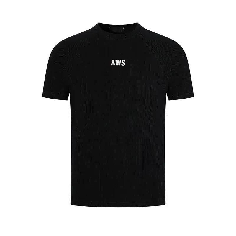 Textured Graphic Letter T-Shirt