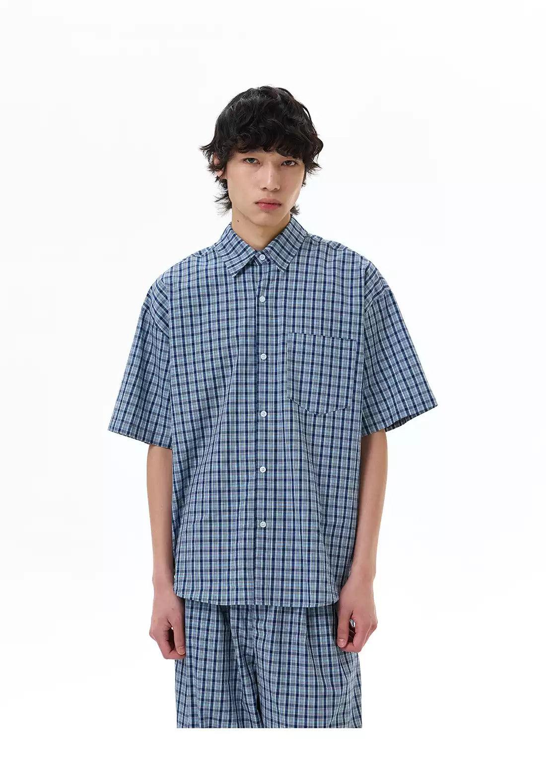Relax Fit Gingham Shirt & Pants Set
