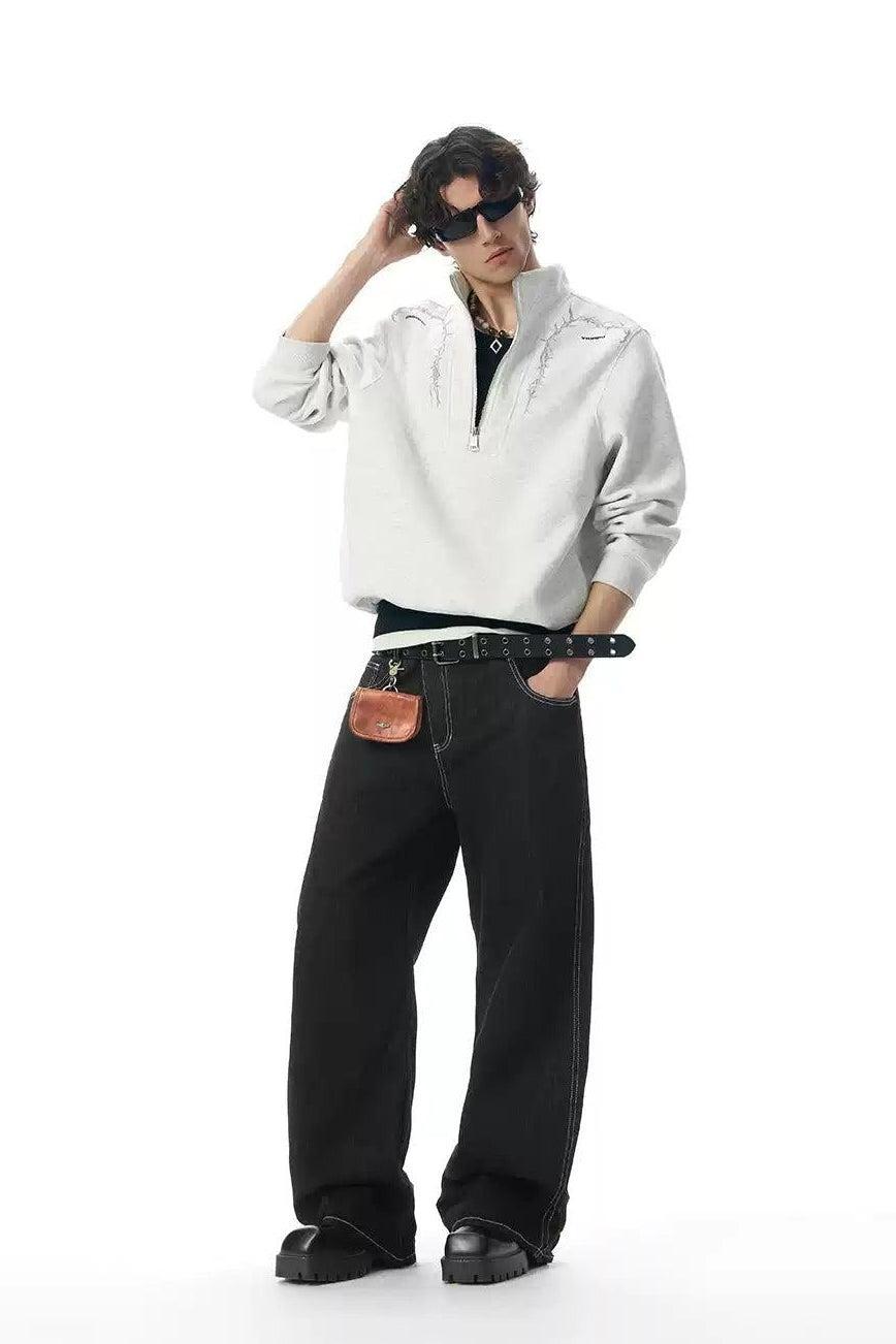 Thorn Graphic Print Half-Zip