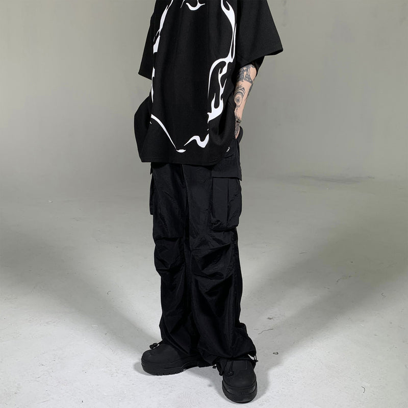 Label Embroidered Cargo Pants