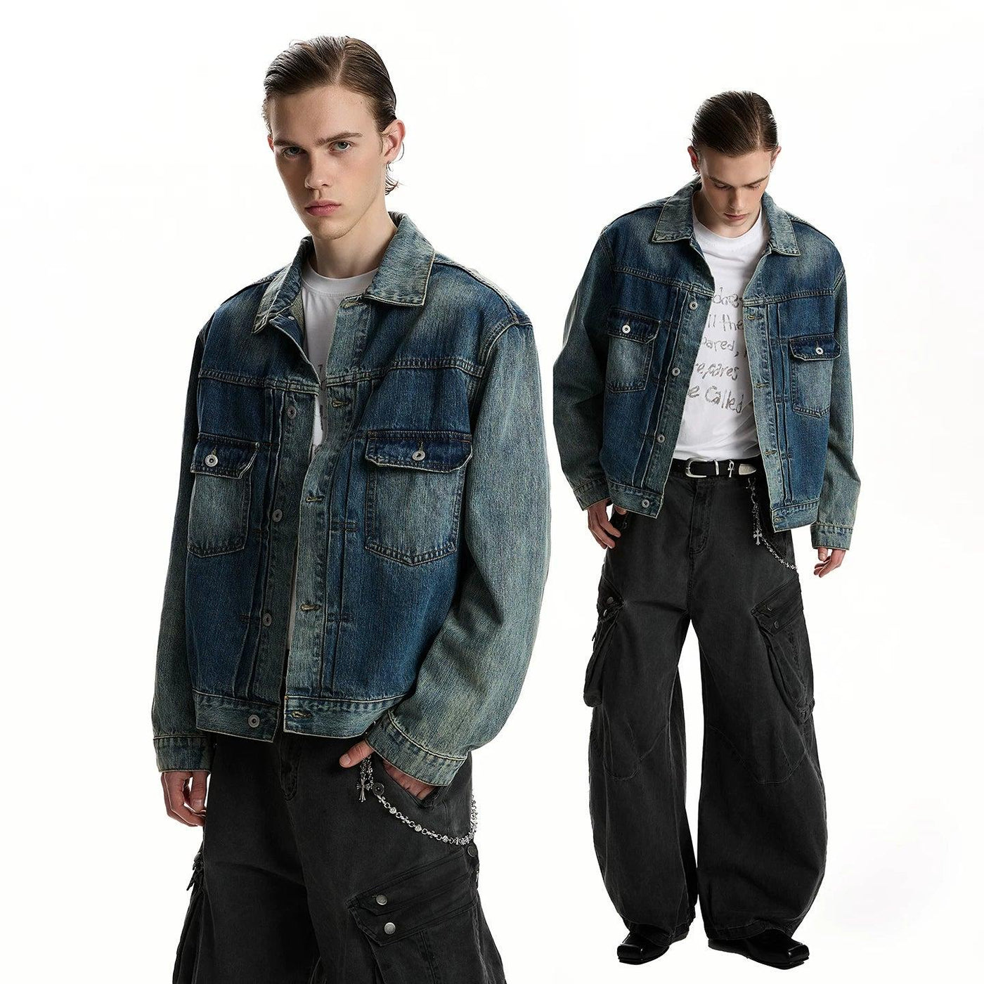 Faded Highlights Boxy Denim Jacket
