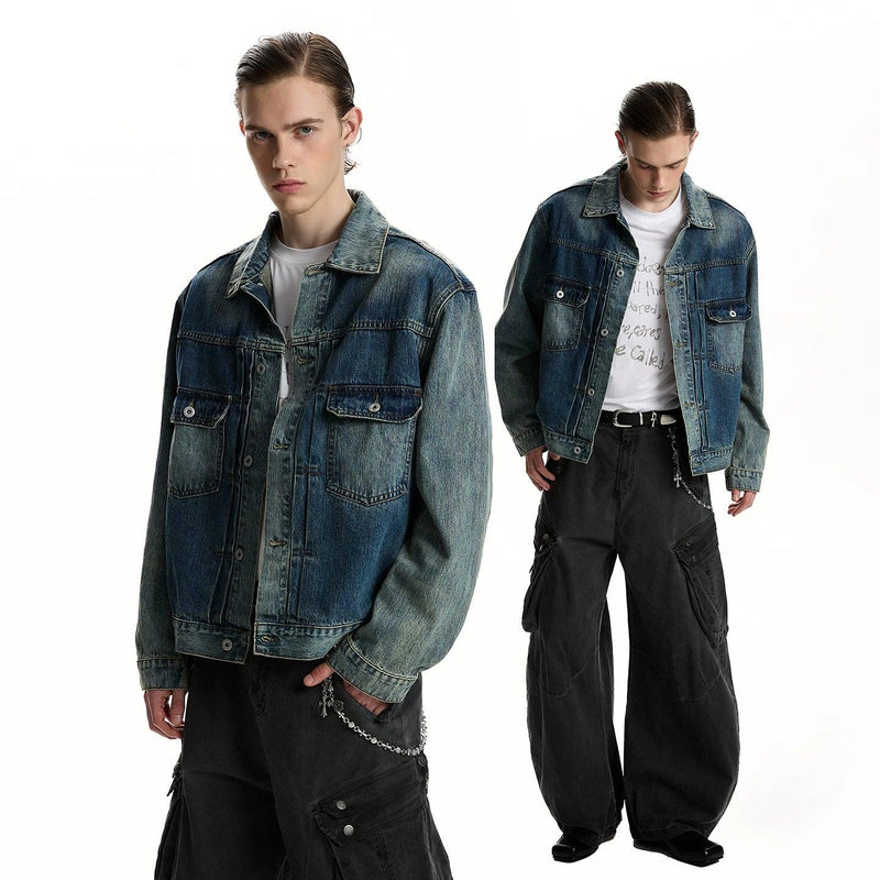 Faded Highlights Boxy Denim Jacket
