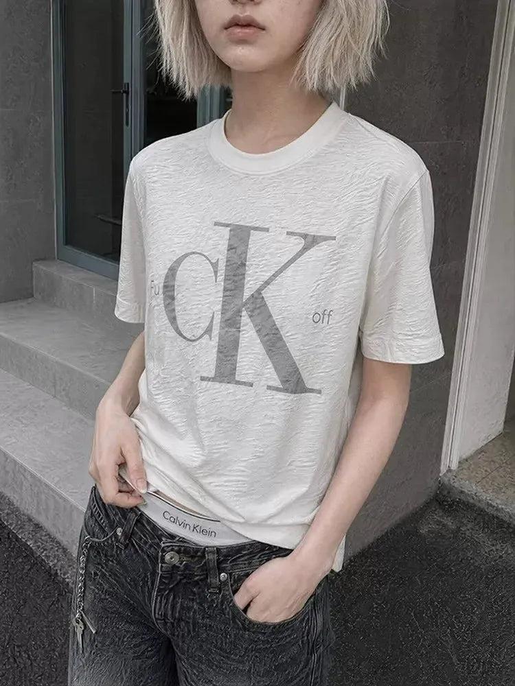 Washed Slogan Print T-Shirt