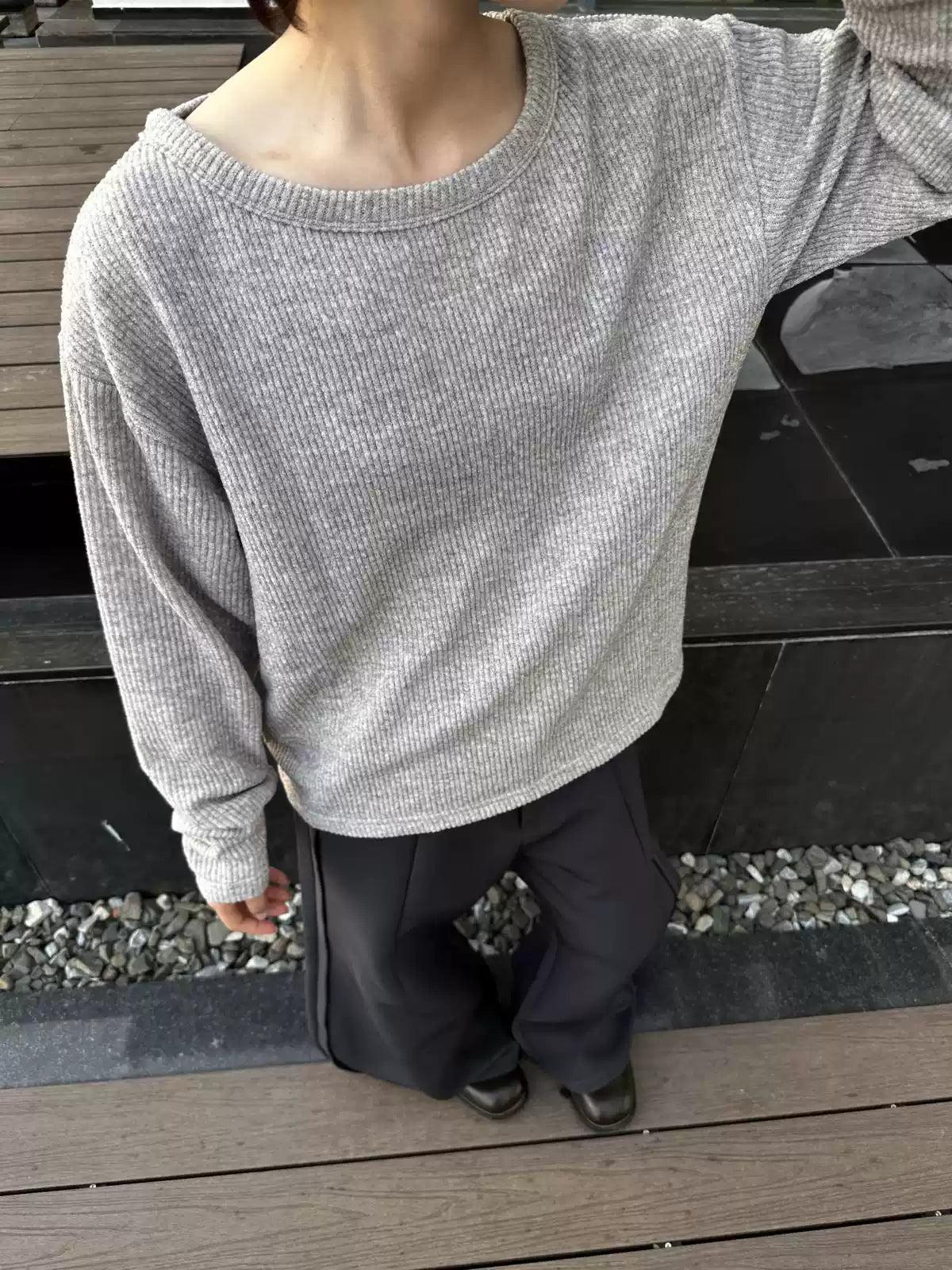 Basic Textured Long Sleeve T-Shirt