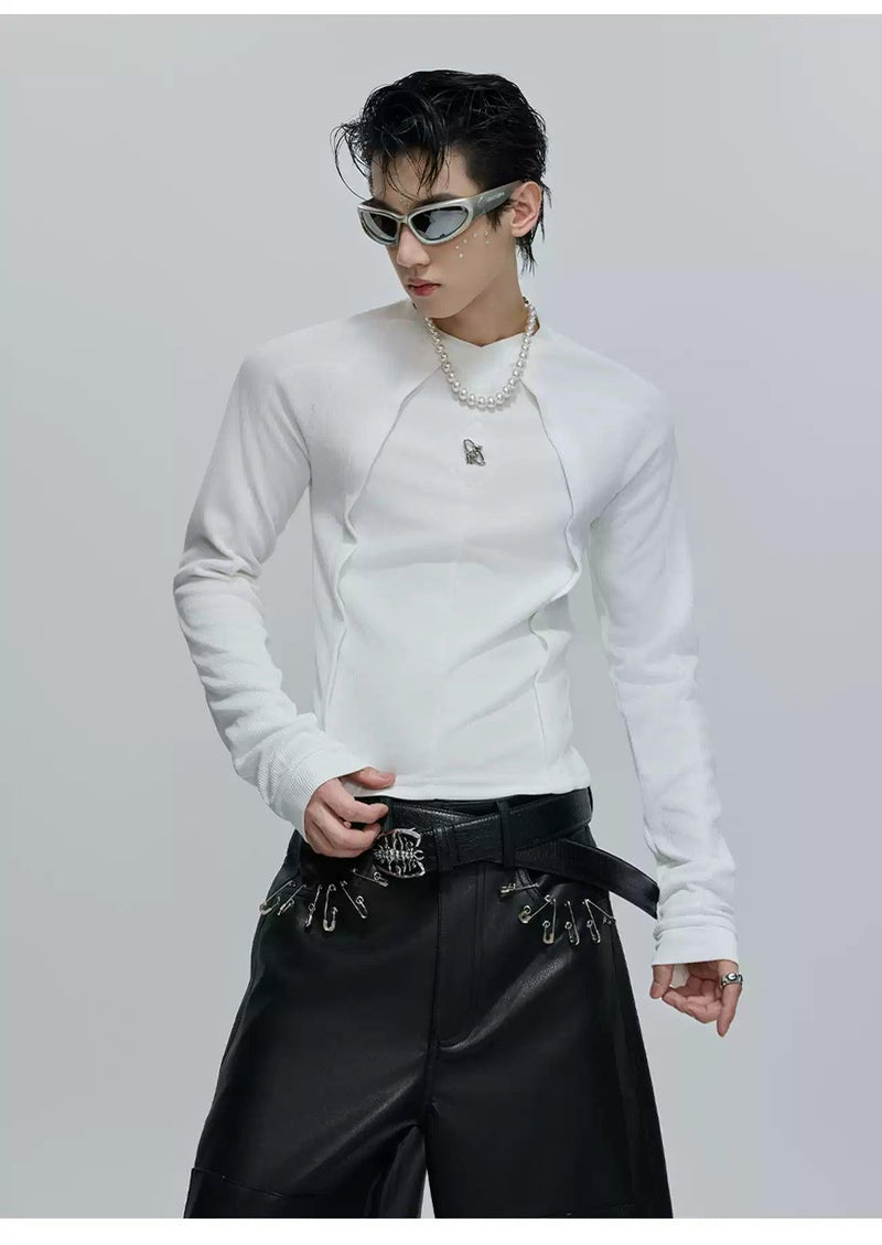 Slim Fit Structured Long Sleeve T-Shirt