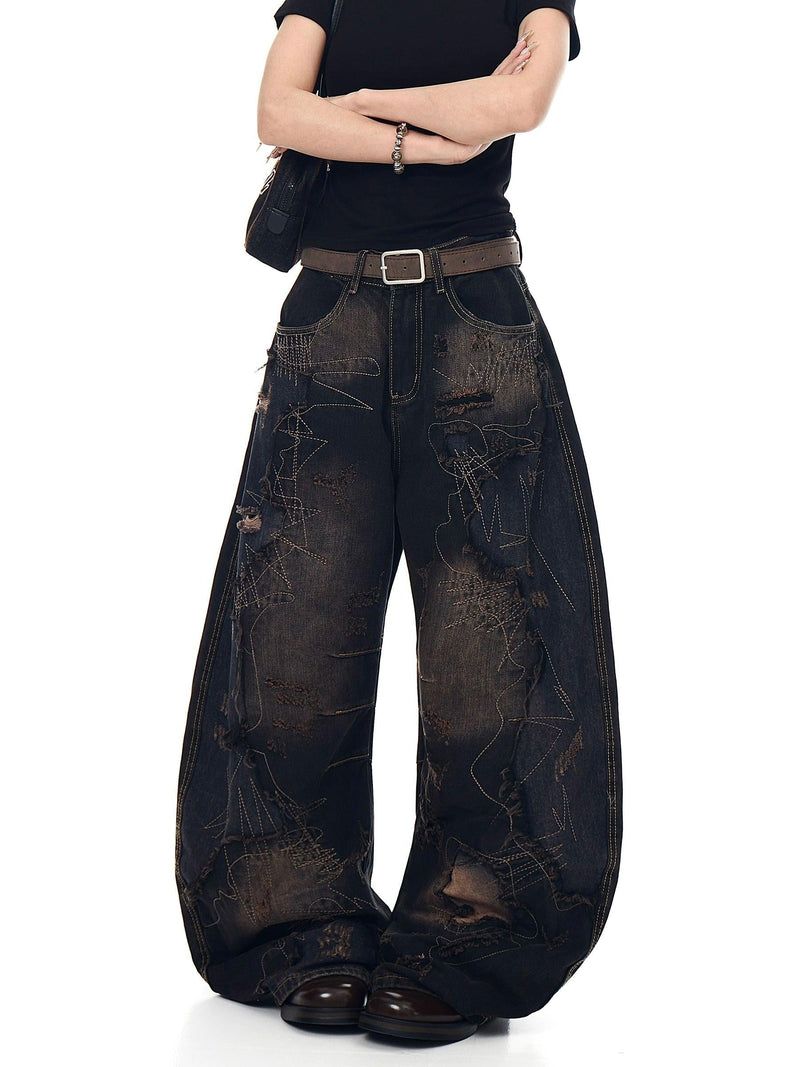 Grunge Multiple Stitches Jeans