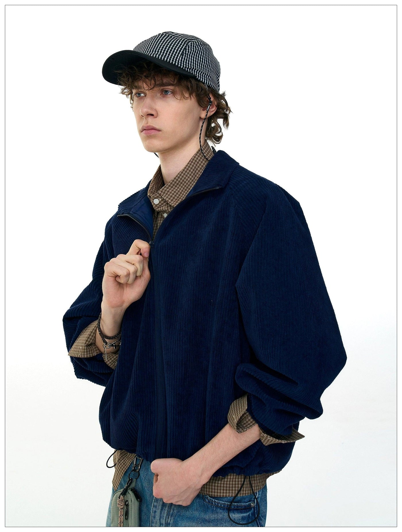 Versatile Zip Up Corduroy Jacket
