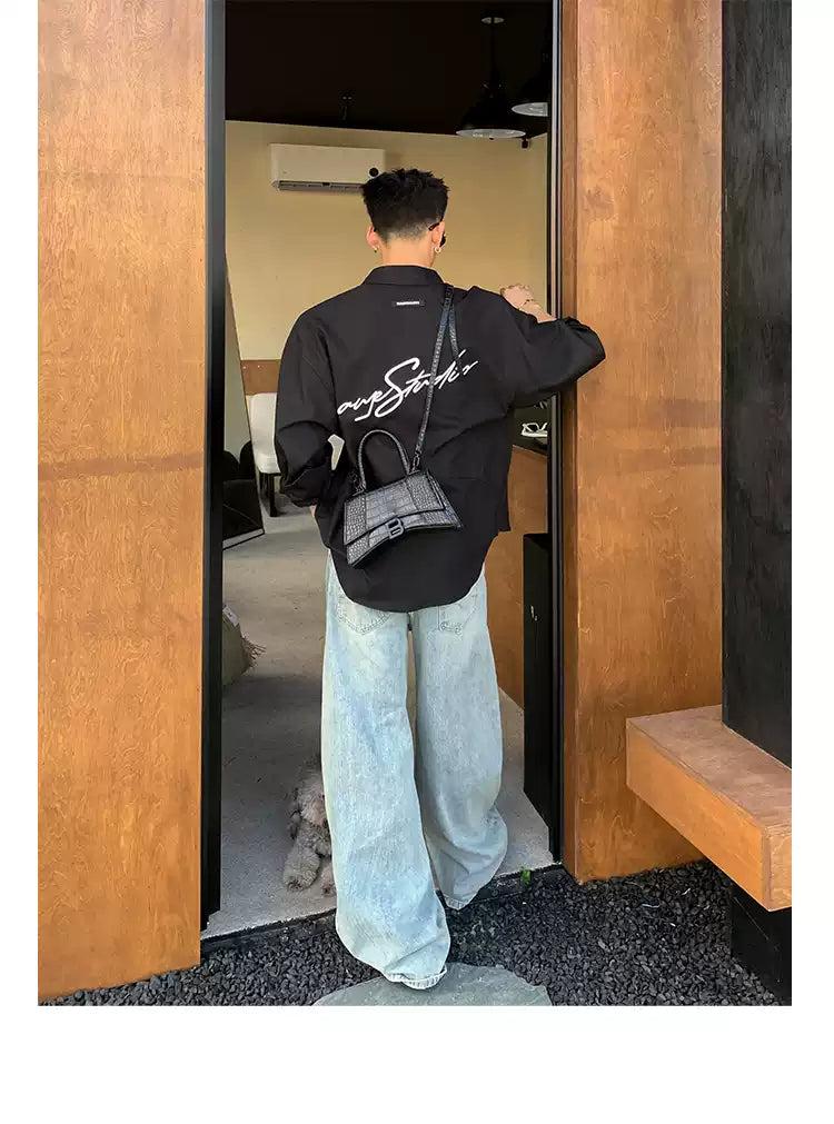 Washed & Faded Wide Jeans