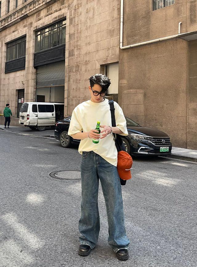 Solid Double Stitched Seam T-Shirt