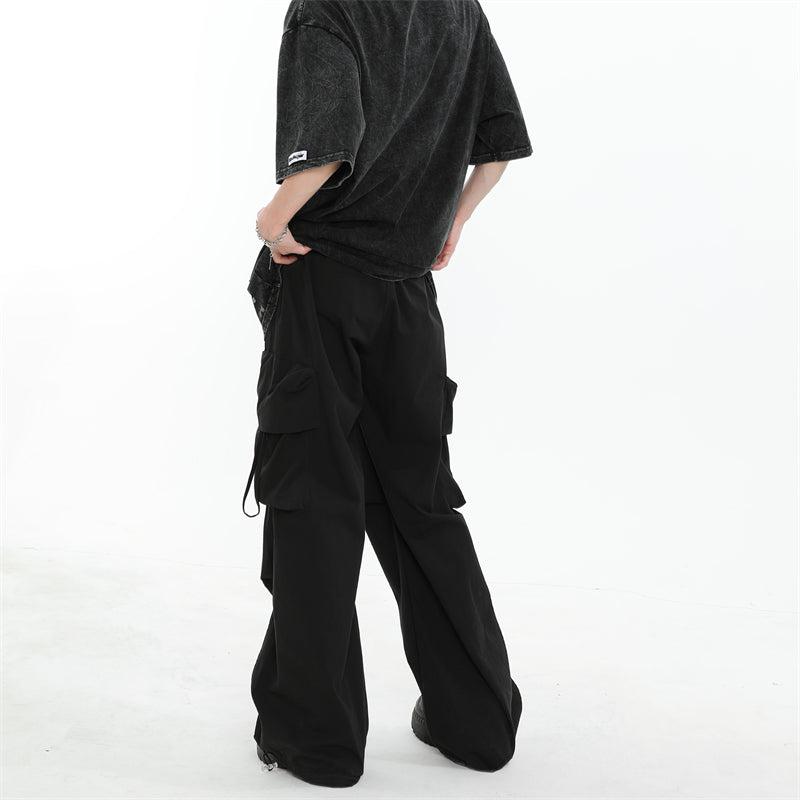 Multi-Pocket Pleated Parachute Pants